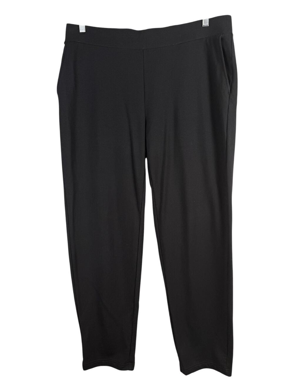 Pure J Jill XL Affinity French Terry Slim Leg Pants Black Pull On Pockets